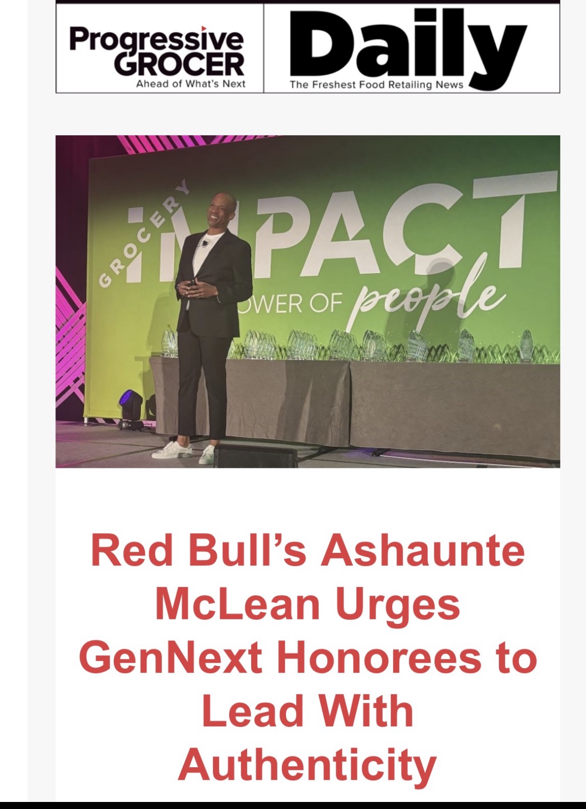 Ashaunte McLean keynoting Grocery Impact: The Power of People