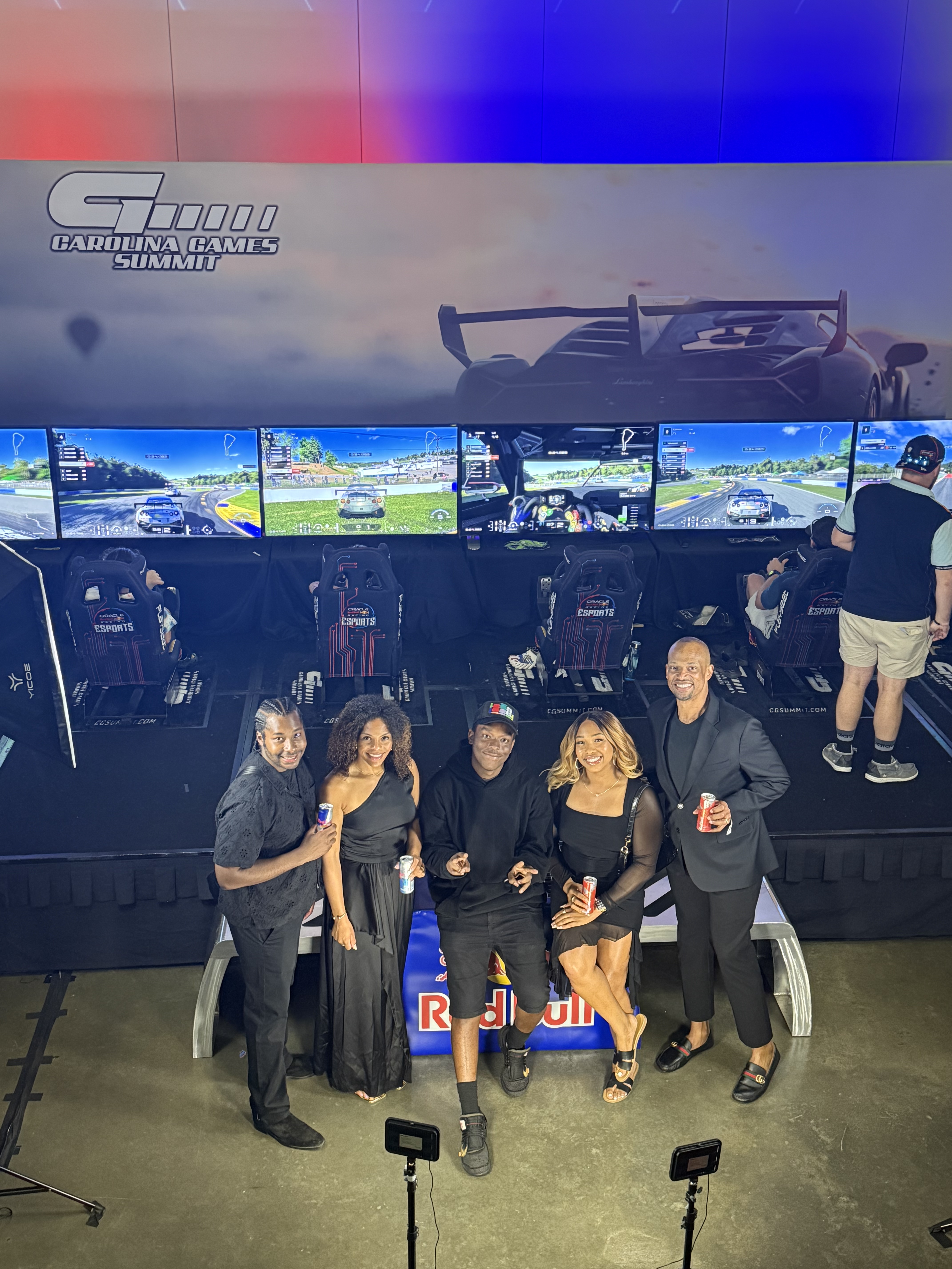 Ashaunte McLean with family at a Red Bull esports event